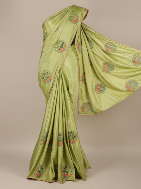 

Pothys Green Embroidered Art Silk Saree