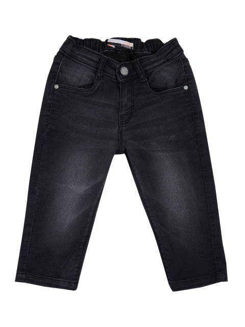 

VITAMINS Girls Black Solid Denim Capris