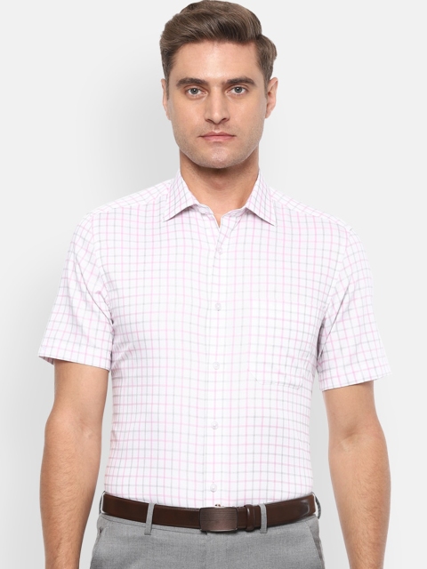 

Louis Philippe Men White Regular Fit Checked Formal Shirt