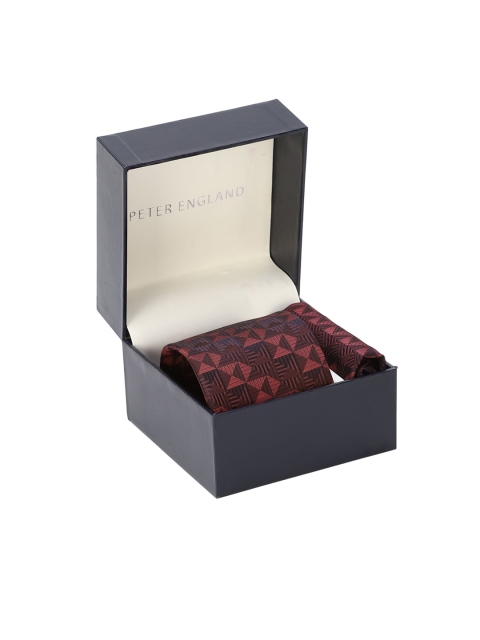 

Peter England Maroon Woven Design Accessory Gift Set