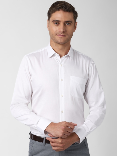 

Peter England Men White Slim Fit Solid Casual Shirt