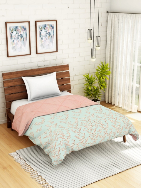 

SPACES Sea Green Floral AC Room 180 GSM Cotton Single Bed Comforter