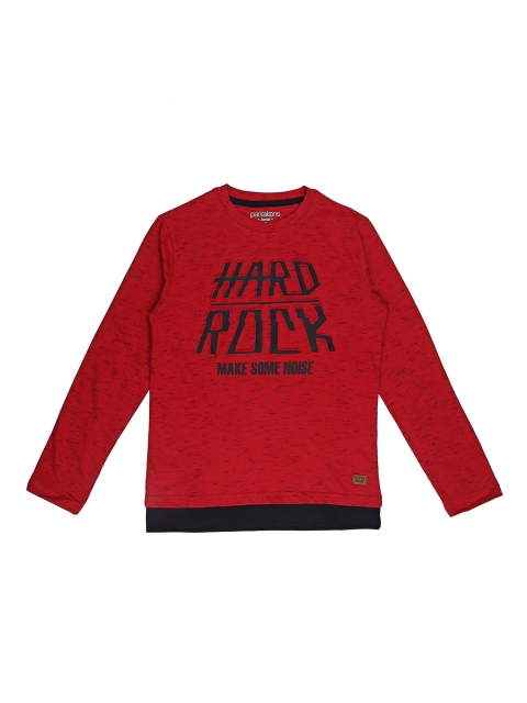 

Pantaloons Junior Boys Red Printed Round Neck T-shirt