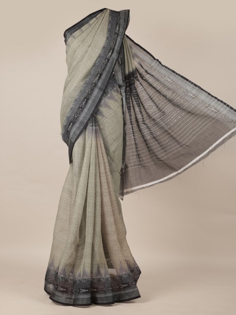 

Pothys Grey Printed Linen Blend Saree