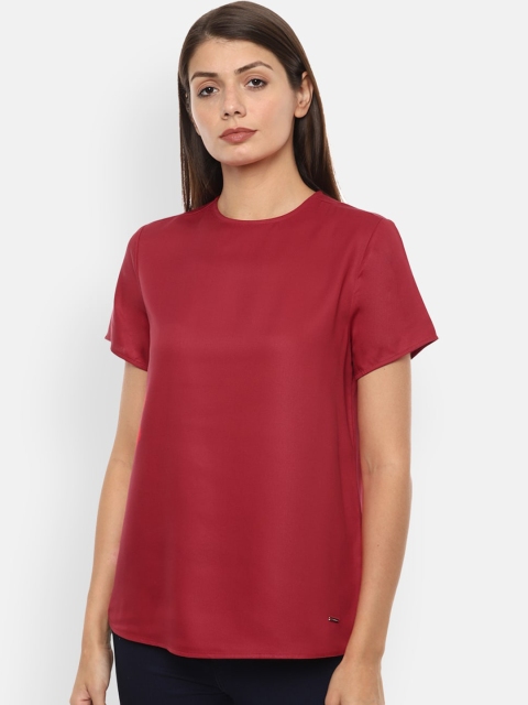 

Van Heusen Woman Maroon Solid Top