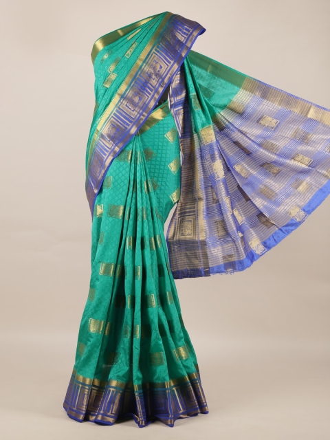 

Pothys Green Woven Design Jute Silk Saree