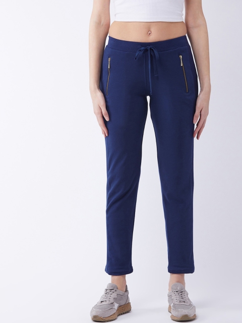 

FEMEA Women Navy Blue Solid Slim Fit Track Pants