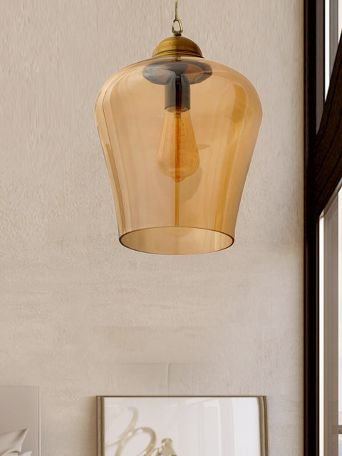 

THE LIGHT STORE Yellow Self Design Contemporary Pendant Ceiling Lamp