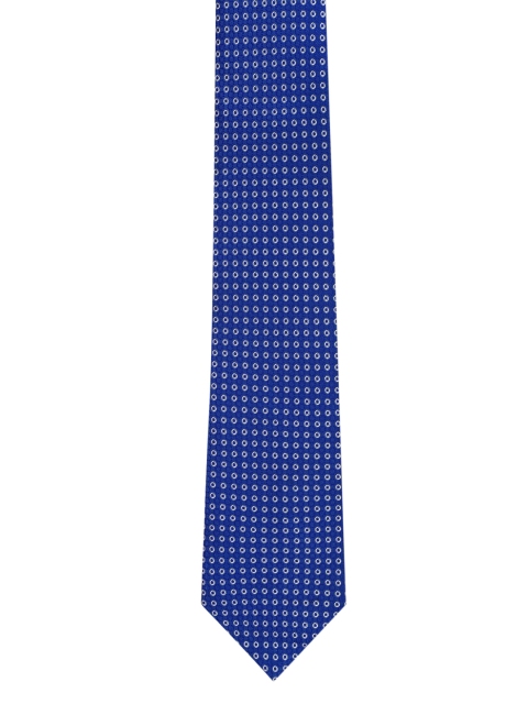 

Louis Philippe Men Blue & White Woven-Design Silk Broad Tie