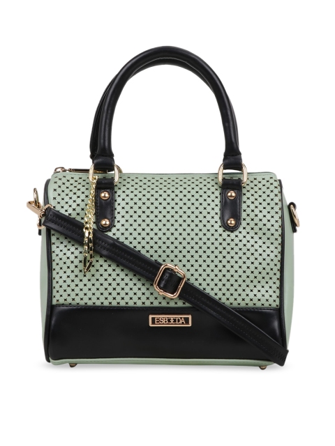 

ESBEDA Green & Black Colourblocked Satchel