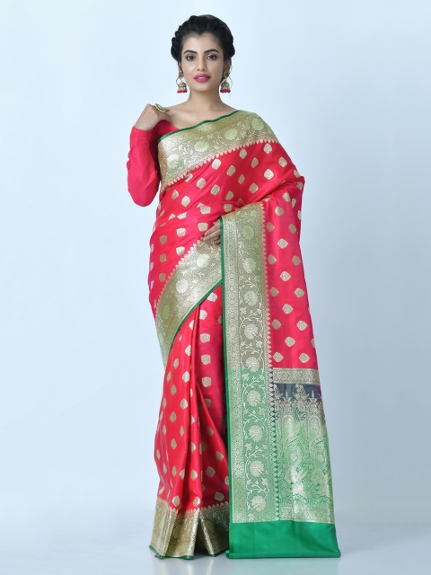 

RANGOLI Fuchsia & Green Art Silk Woven Design Saree