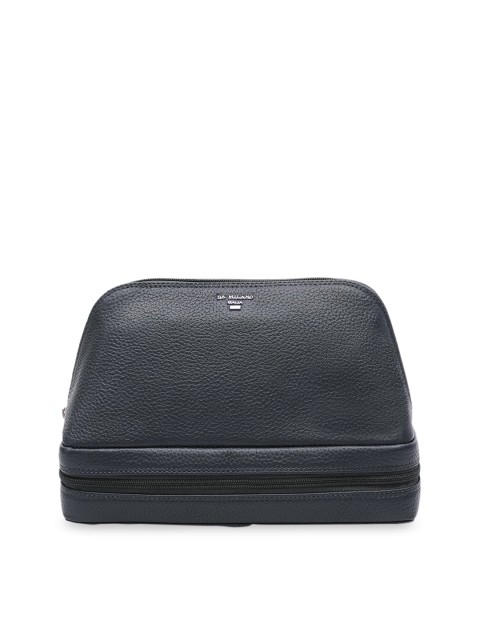 

Da Milano Blue Solid Leather Travel Pouch