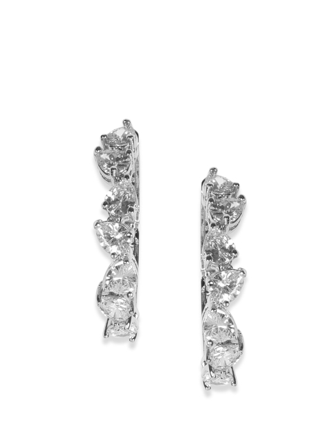 

MIDASKART Silver-Toned Oval Hoop Earrings