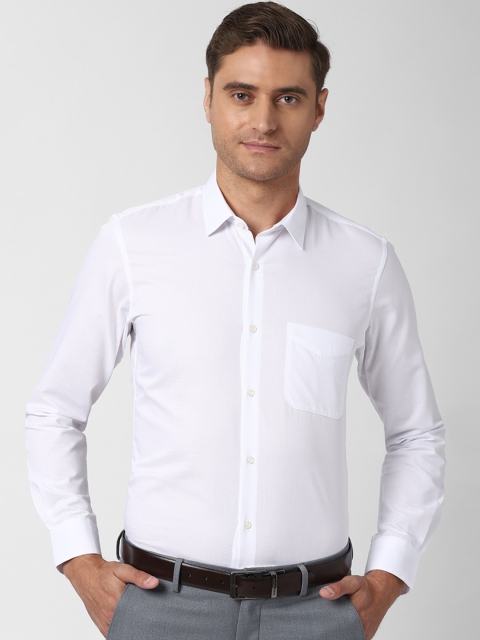 

Peter England Men White Slim Fit Solid Casual Shirt