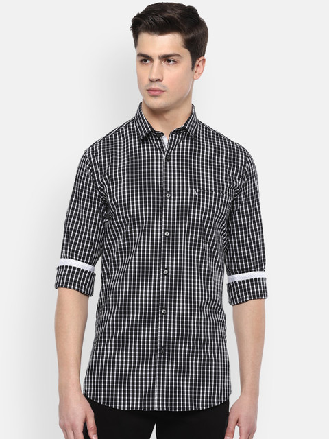 

Van Heusen Sport Men Black Slim Fit Checked Casual Shirt