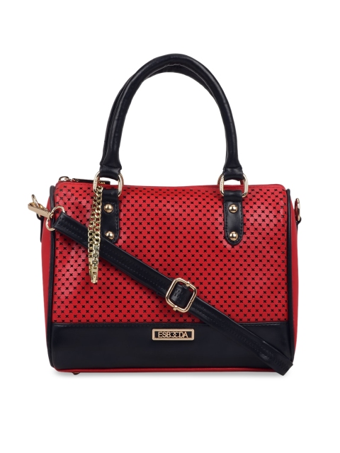 

ESBEDA Red & Black Printed Handheld Bag