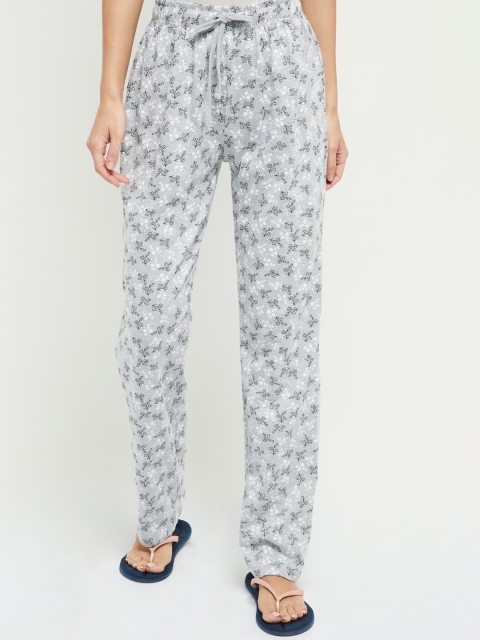 

max Women Grey & Black Printed Lounge Pants