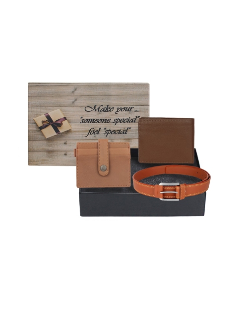 

LONDON FASHION hob Men Tan Brown Accessory Gift Set