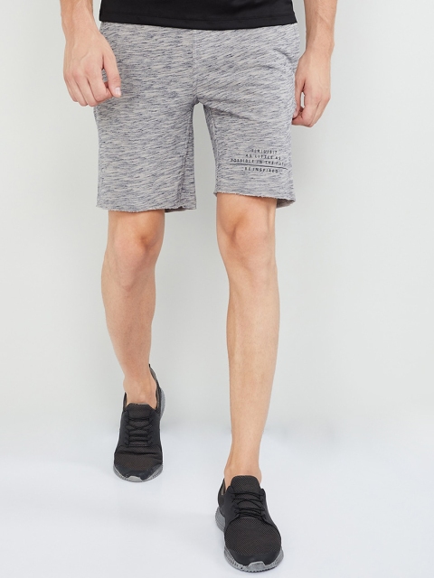 

max Men Grey Melange Solid Regular Fit Sports Shorts