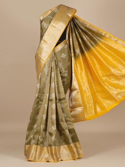 

Pothys Tan Woven Design Silk Blend Saree