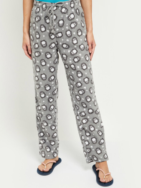 

max Women Grey Melange Printed Lounge Pants