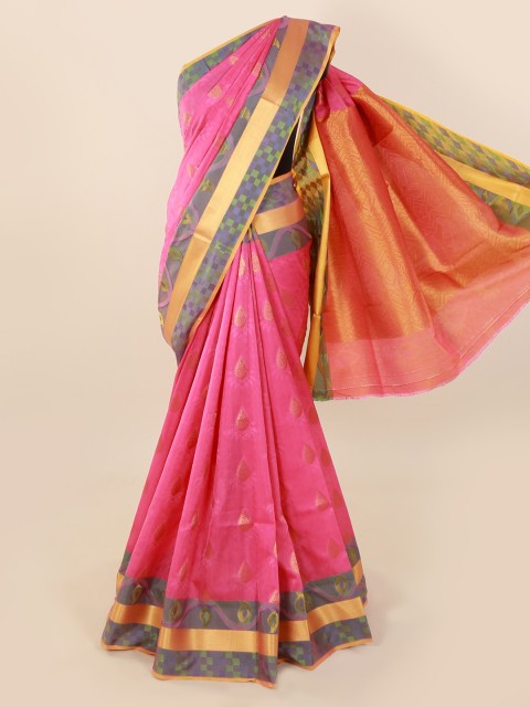 

Pothys Pink Woven Design Silk Cotton Saree