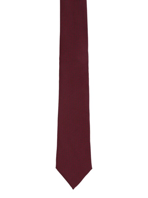 

Louis Philippe Men Maroon Woven-Design Silk Broad Tie