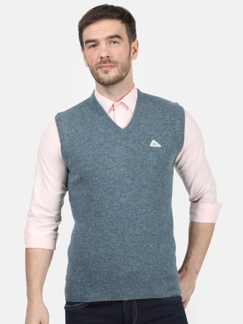 

Monte Carlo Men Blue Solid Woolen Sweater Vest