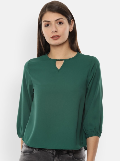 

Van Heusen Woman Women Green Solid Top