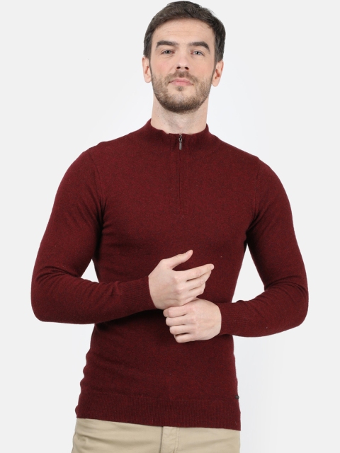 

Monte Carlo Men Maroon Solid Pullover Sweater