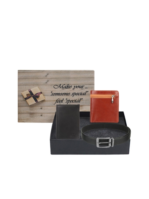 

LONDON FASHION hob Men Black & Tan Brown Accessory Gift Set