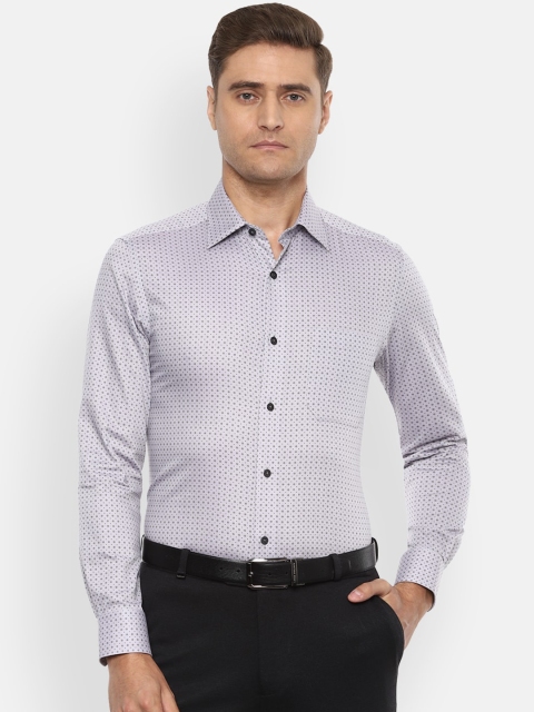 

Louis Philippe Men Grey & Black Regular Fit Printed Formal Shirt