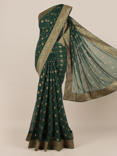 

Pothys Green Woven Design Poly Chiffon Saree