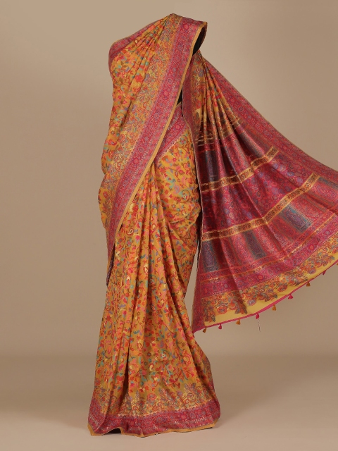 

Pothys Multicoloured Printed Jute Silk Saree, Multi