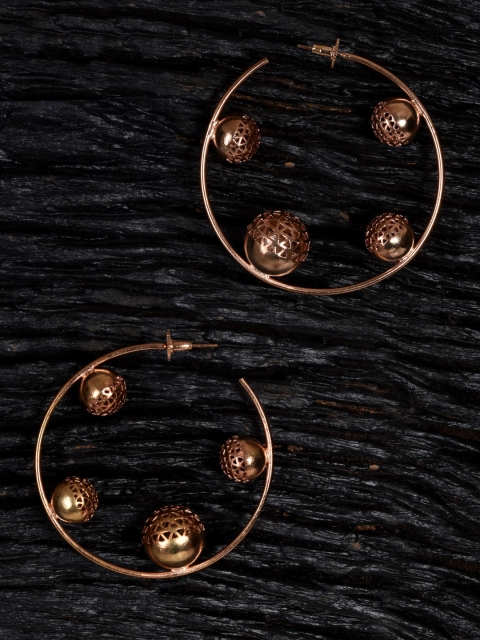 

MIDASKART Rose Gold Contemporary Half Hoop Earrings