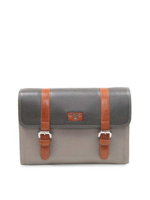 

Da Milano Grey & Brown Solid Leather Travel Pouch