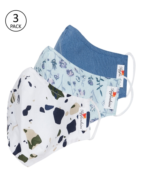 

Imfashini Women Pack Of 3 2-Ply Reusable Cloth Masks, Blue