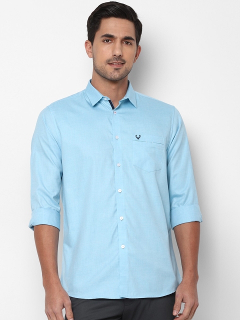 

Allen Solly Men Blue Slim Fit Solid Cotton Casual Shirt