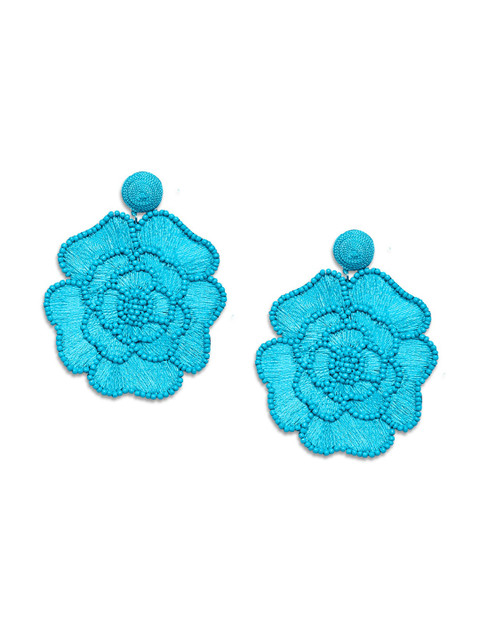 

Foxy Sperks Blue Floral Drop Earrings