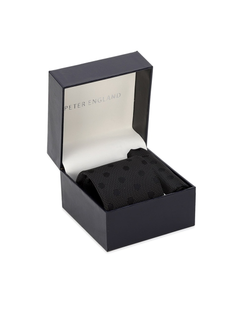

Peter England Black Woven Design Accessory Gift Set