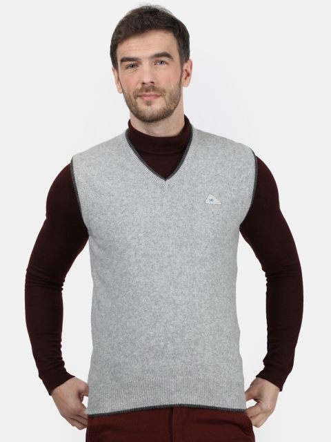 

Monte Carlo Men Grey Solid Sweater Vest