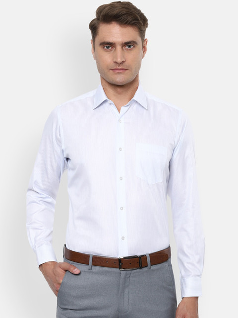 

Van Heusen Men White Regular Fit Striped Casual Shirt