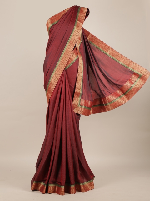 

Pothys Maroon Printed Poly Chiffon Saree