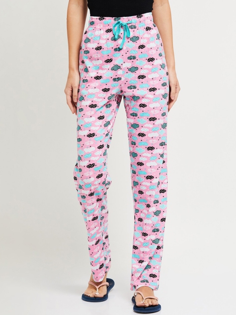 

MAX Women Pink Printed Full Length Lounge Pants
