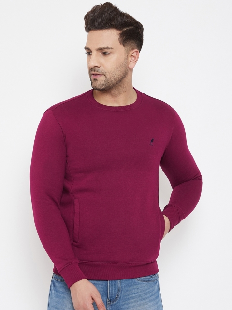 

HARBORNBAY Men Maroon Solid Sweatshirt