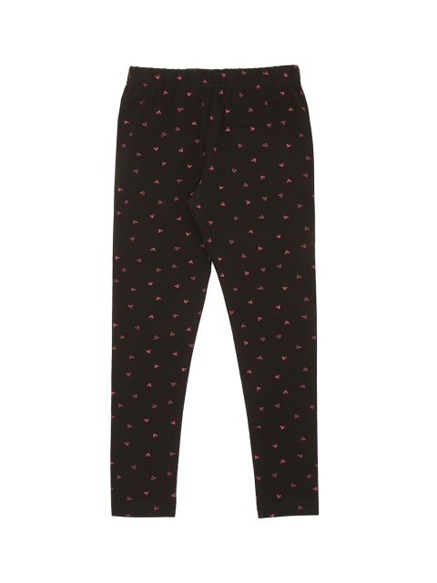 

Pantaloons Junior Girls Black & Pink Printed Ankle-Length Leggings