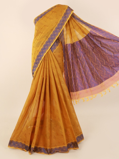 

Pothys Mustard Yellow Woven Design Pure Cotton Saree