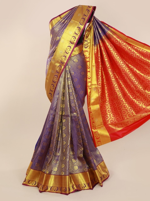 

Pothys Purple Pure Silk Woven Design Kanjeevaram Saree