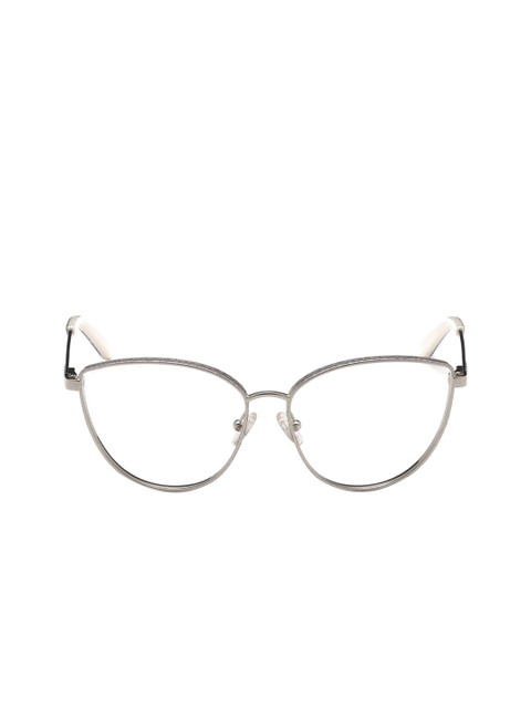 

GUESS Women Silver-Toned Solid Full Rim Cateye Frames GM0345 54 010