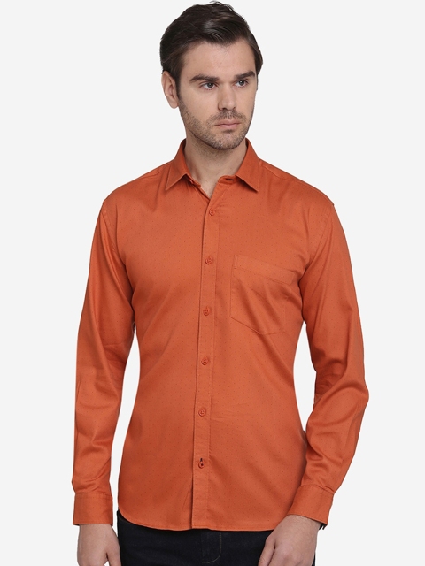 

JADE BLUE Men Rust Slim Fit Solid Casual Shirt